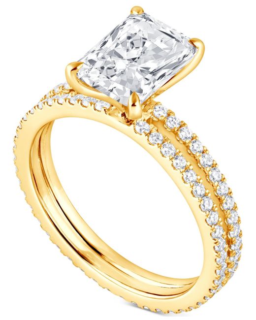 Badgley Mischka Metallic Certified Lab Grown Diamond Radiant Bridal Set (3 Ct. T.w.