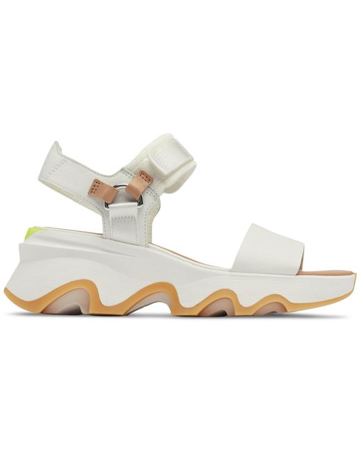 Sorel White Kinetic Impact Ankle-strap Sport Platform Sandals