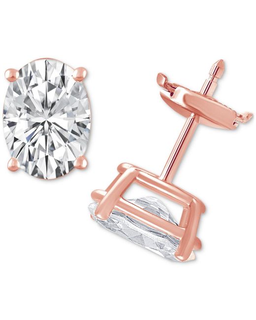 Badgley Mischka Pink Certified Lab Grown Diamond Oval Stud Earrings (3 Ct. T.w.