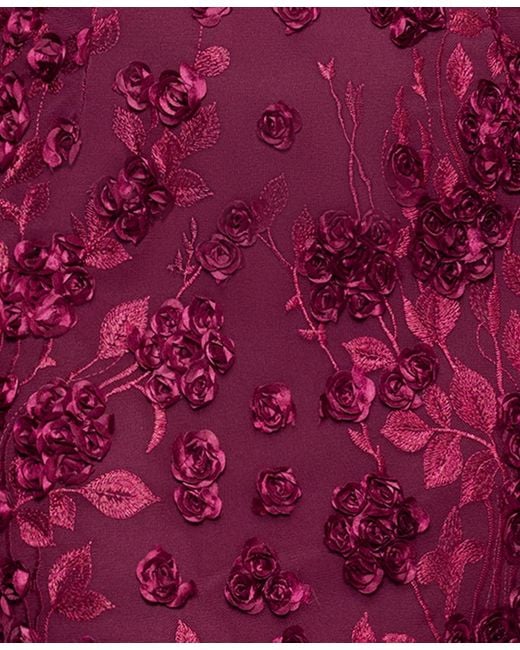 Xscape Red Plus Size Crewneck Long-sleeve Dress