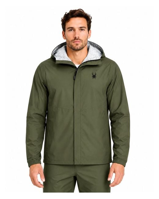 Spyder Green Cloudy Day Rain Jacket