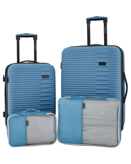 Kensie Blue Hillsboro Expandable Rolling Hardside Collection Set