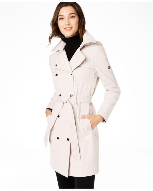 calvin klein belted water resistant trench coat
