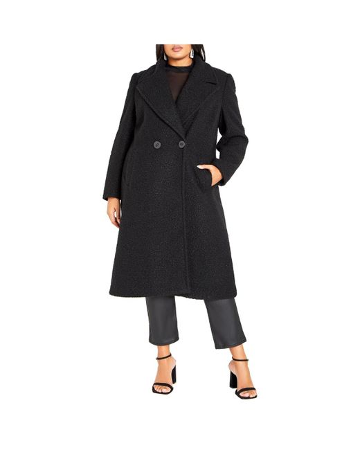 City Chic Black Plus Size Daniella Coat