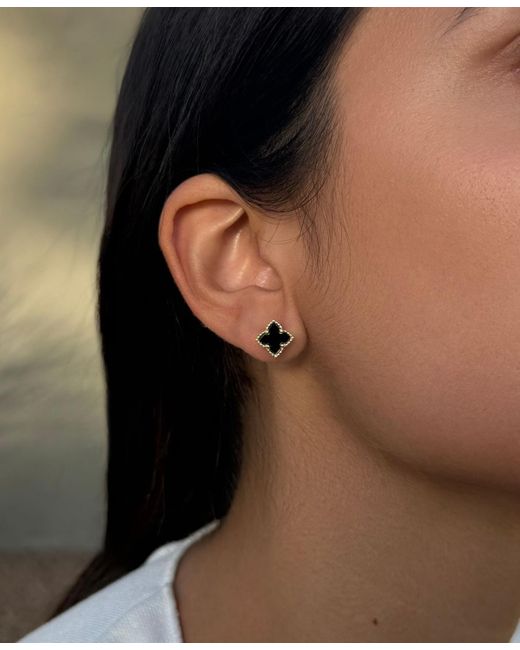 Adornia Metallic Plated Clover Stud Earring Set
