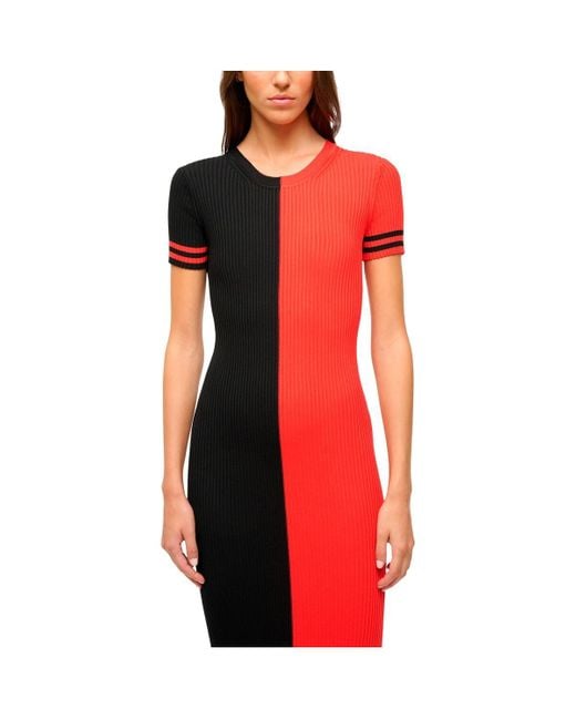 Staud Navy/red Houston Texans Colleen Dress