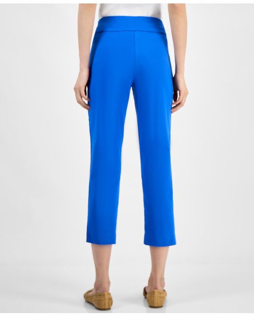 INC International Concepts Blue Tummy-control Pull-on Capri Pants