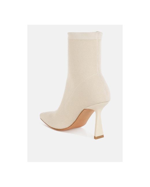 LONDON RAG White Kintley Knitted Sock Boots