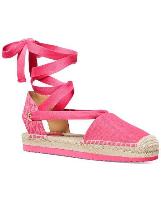 Michael Kors Yara Ankle-tie Espadrille Flats in Pink | Lyst Canada