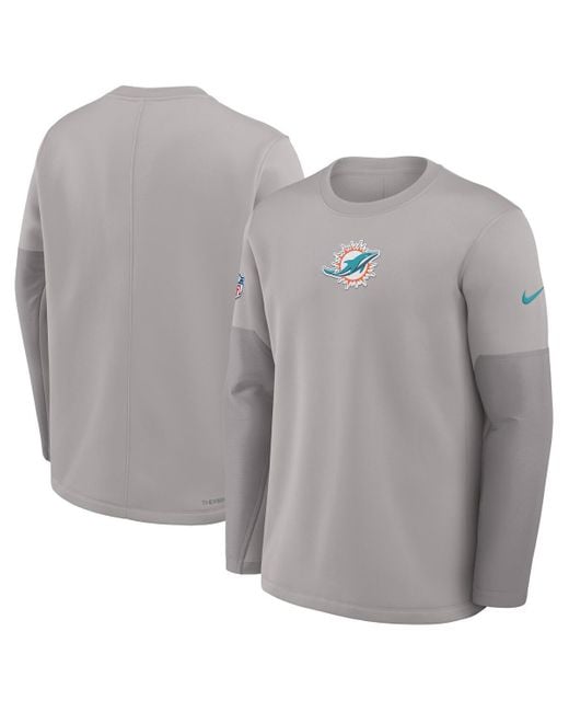 Nike Gray Miami Dolphins Sideline Scripted To Win Performance Long Sleeve T-shirt for men