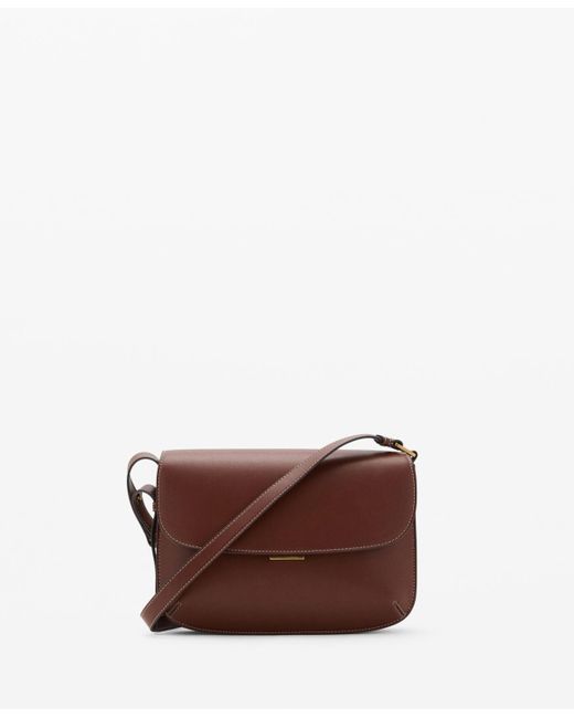 Mango Brown Flap Crossbody Bag