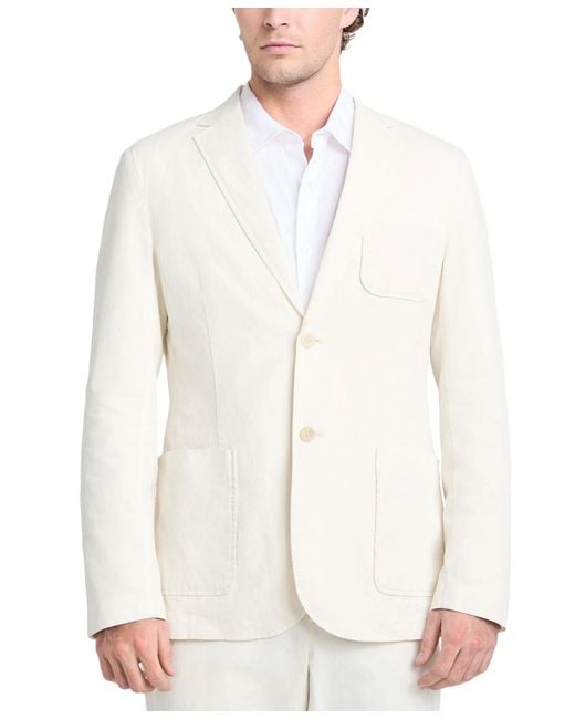 Guess White Tyron Slim-fit Solid Blazer for men