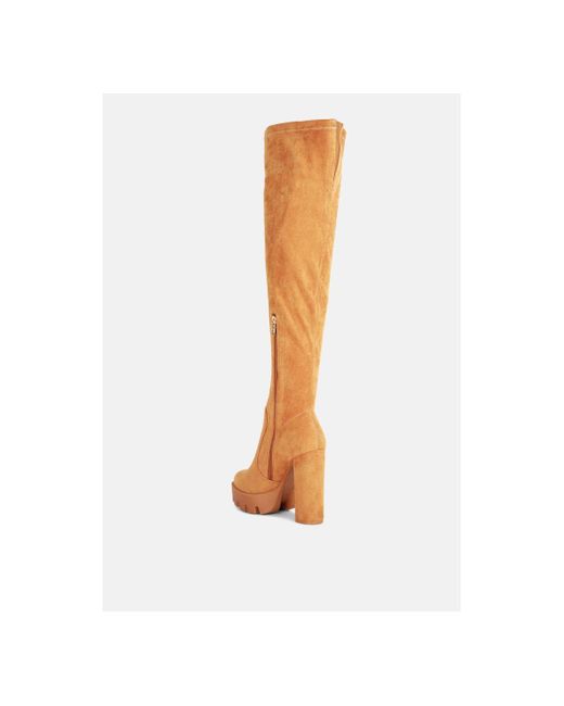 LONDON RAG White Maple Faux Suede Over The Knee Boots