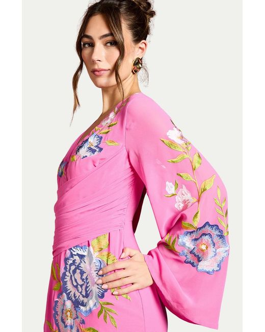 coast hot pink dress Coast Women's Embroidered V-Neck Wrap Dress