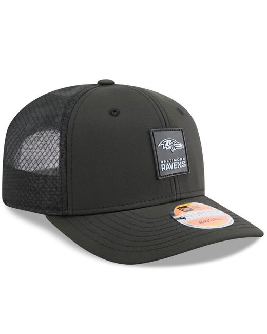 KTZ Black Baltimore Ravens 2025 Sideline 9seventy Trucker Adjustable Hat for men