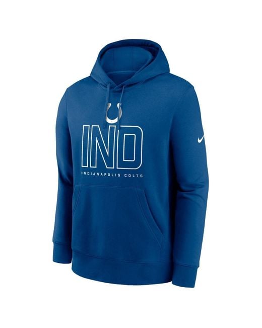 Nike Blue Indianapolis Colts Busted Play Club Fleece Pullover Hoodie for men