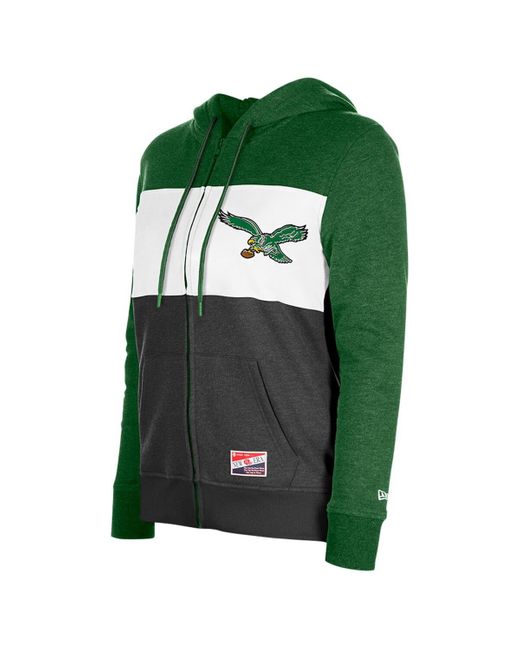 KTZ Green Philadelphia Eagles Color-block Full-zip Hoodie