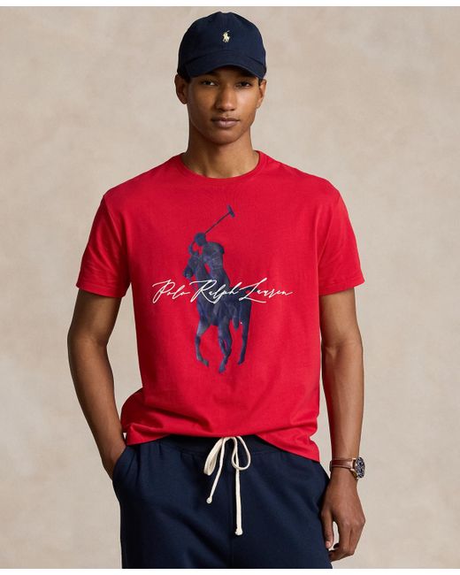 Polo Ralph Lauren Red Classic Fit Jersey Graphic T-shirt for men