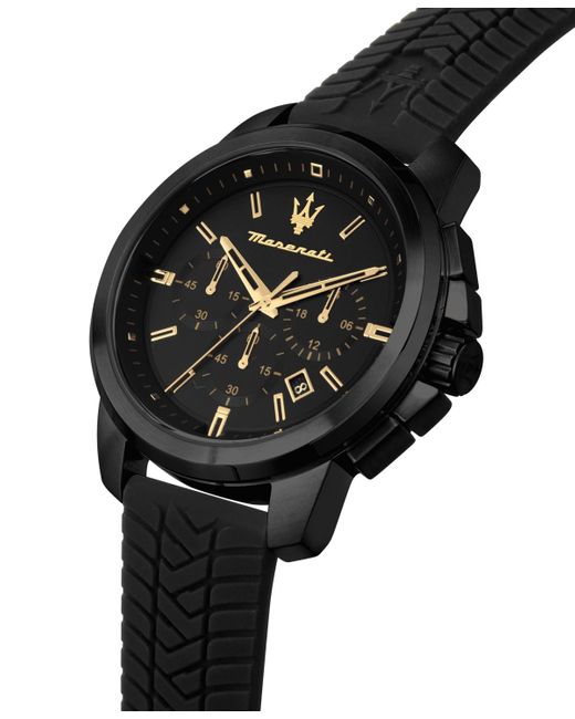 Maserati Black Chronograph Silicone Watch for men