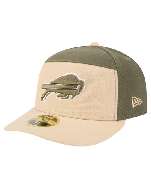 KTZ Natural Light Beige/olive Buffalo Bills Two-tone Color Pack Split Panel 59fifty Fitted Hat for men
