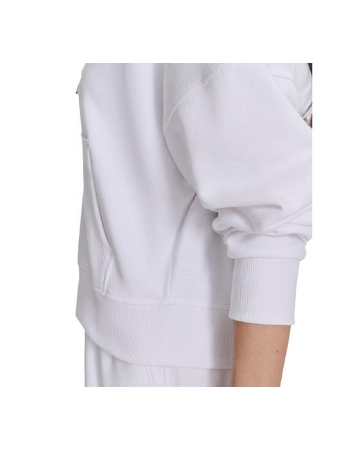 Calvin Klein White Performance French Terry Zip Hoodie