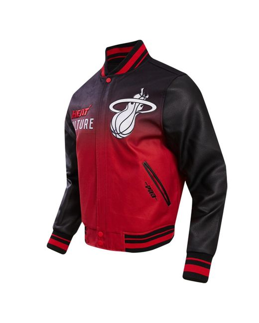 Pro Standard Red Miami Heat 2023/24 City Edition Full-zip Varsity Jacket for men