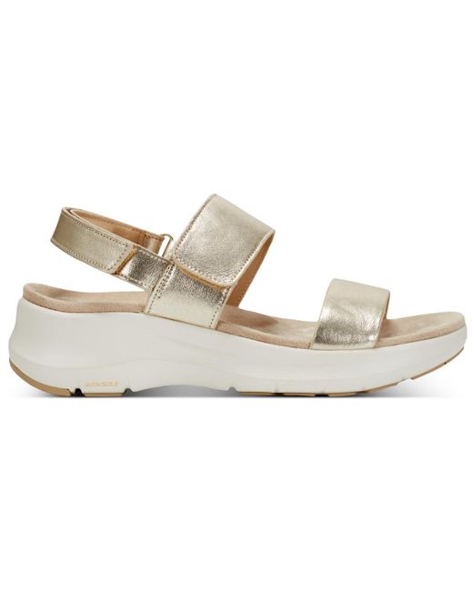 Rockport Metallic Qwera Open Toe Strappy Casual Wedge Sandals