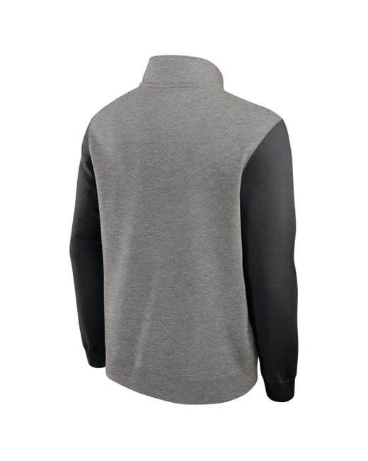 Nike Heather Gray/black Kentucky Wildcats Club Fleece Half-zip Pullover Sweatshirt for men