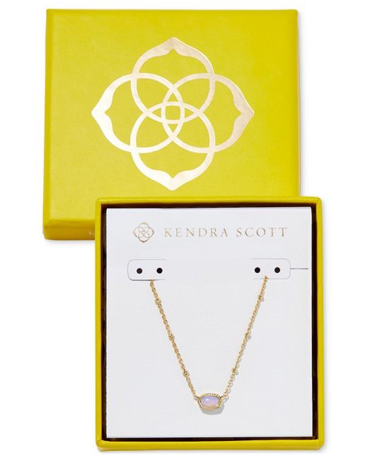 Kendra Scott Yellow Boxed Mini Elisa Gold-tone Pendant Necklace