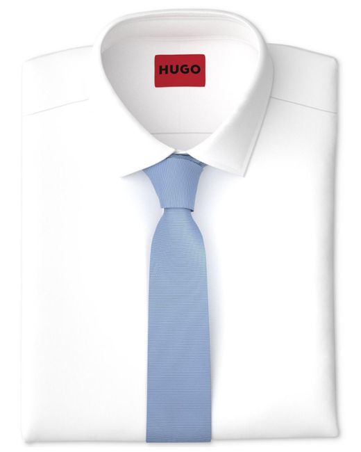 HUGO Blue By Boss Skinny Jacquard Tie for men
