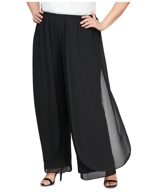 Chiffon Straight-leg Pants 