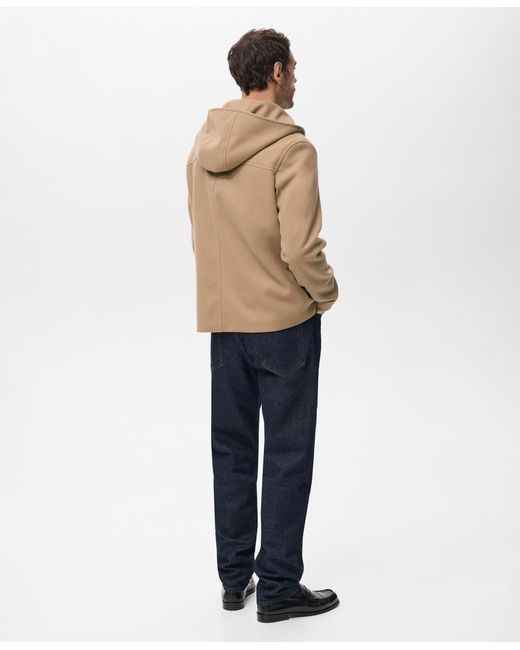 Mango Natural Hood Wool Jacket for men