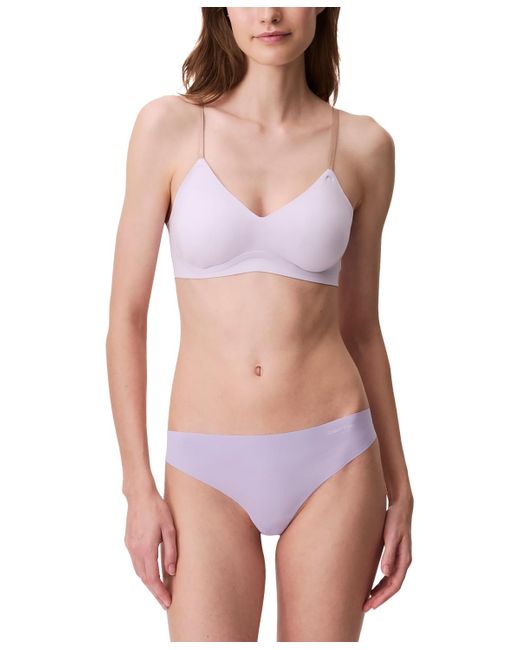 Calvin Klein Pink Invisibles Microfiber Stretch Thong Underwear D3428