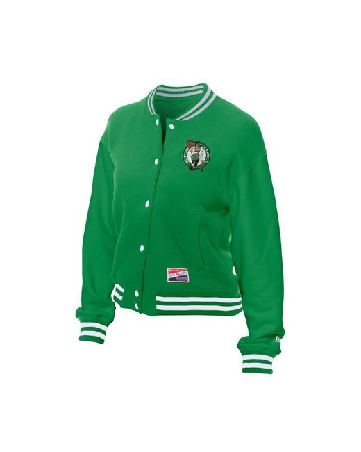 KTZ Green Boston Celtics Throwback Full-snap Jacket