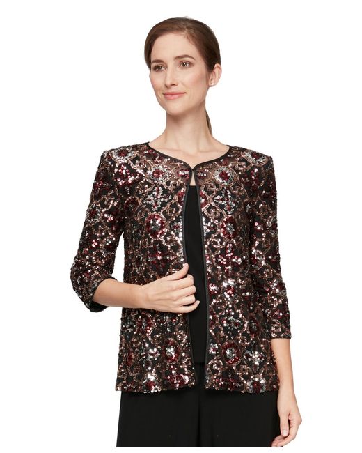 Alex Evenings Black Twinset Jacket