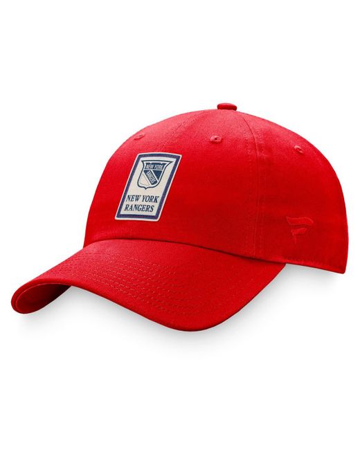 Fanatics Branded Red New York Rangers Heritage Vintage-like Adjustable Hat