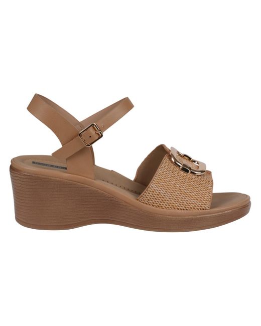 Gc Shoes Brown Fia Ankle Strap Wedge Sandals