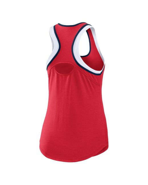 WEAR by Erin Andrews Red Los Angeles Angels Color Block Racerback Tank Top