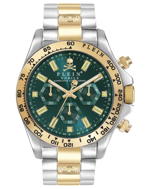 Philipp Plein Metallic Chronograph Nobile Two-tone Stainless Steel Bracelet Watch 43mm for men