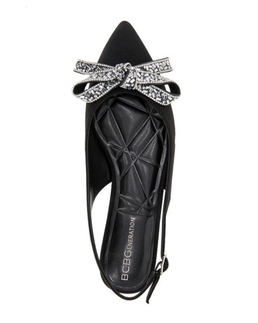 BCBGeneration Black Katly Pointed Toe Slingback Flats