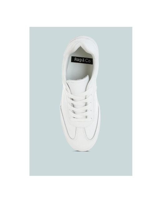 Rag & Co Blue Bostonia Real Leather Casual Sneakers