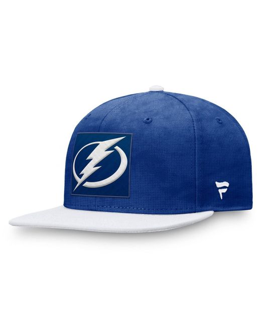 Fanatics Blue/white Tampa Bay Lightning Authentic Pro Rink Snapback Hat for men