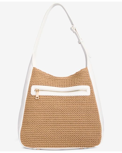 INC International Concepts Natural Salee Straw Shoulder Bag