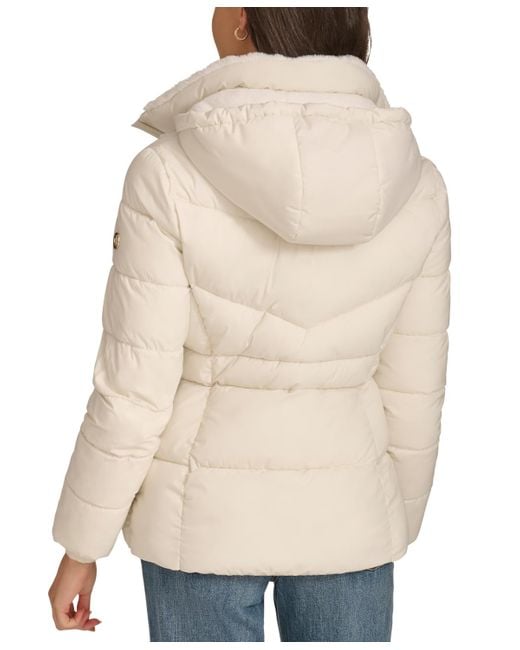 Calvin Klein Natural Faux-fur-lined Hooded Puffer Coat