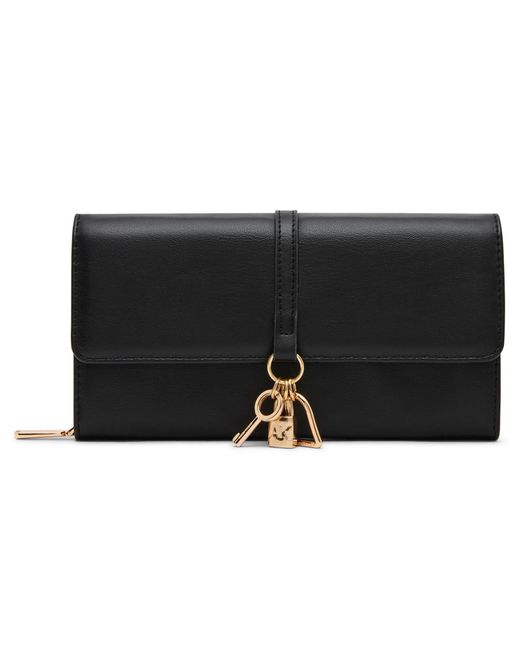 Anne Klein Black Chain Magnetic Snap Wallet
