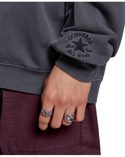 Converse Blue Loose Fit Sneaker Patch Sweatshirt for men