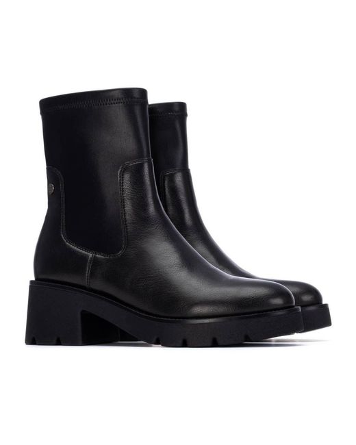 Xti Black Stretchy Chelsea Booties