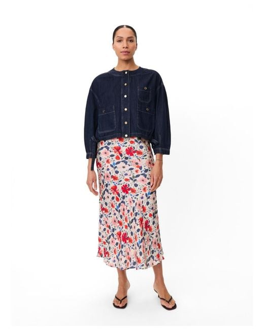 Masai Blue Cropped Button-front Jacket