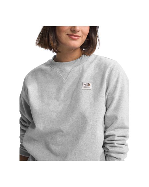 The North Face Gray Heritage Patch Logo Sweatshirt