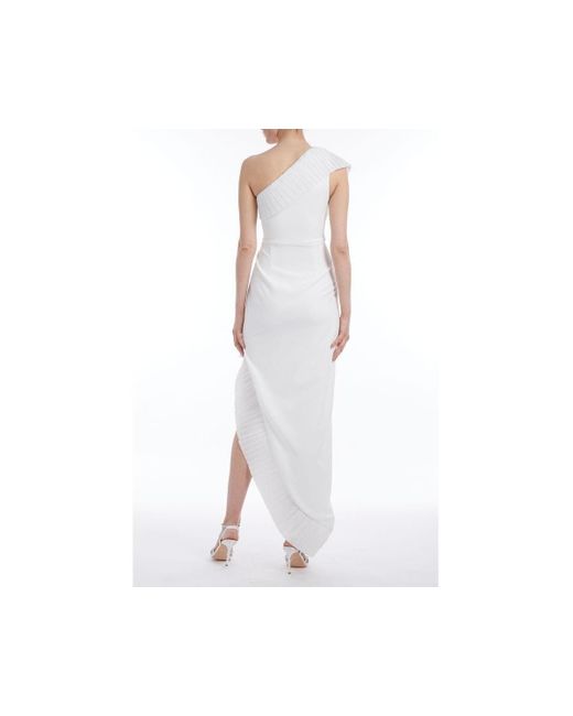 ONE33 SOCIAL White The Mercer Pleated Ruffle Gown